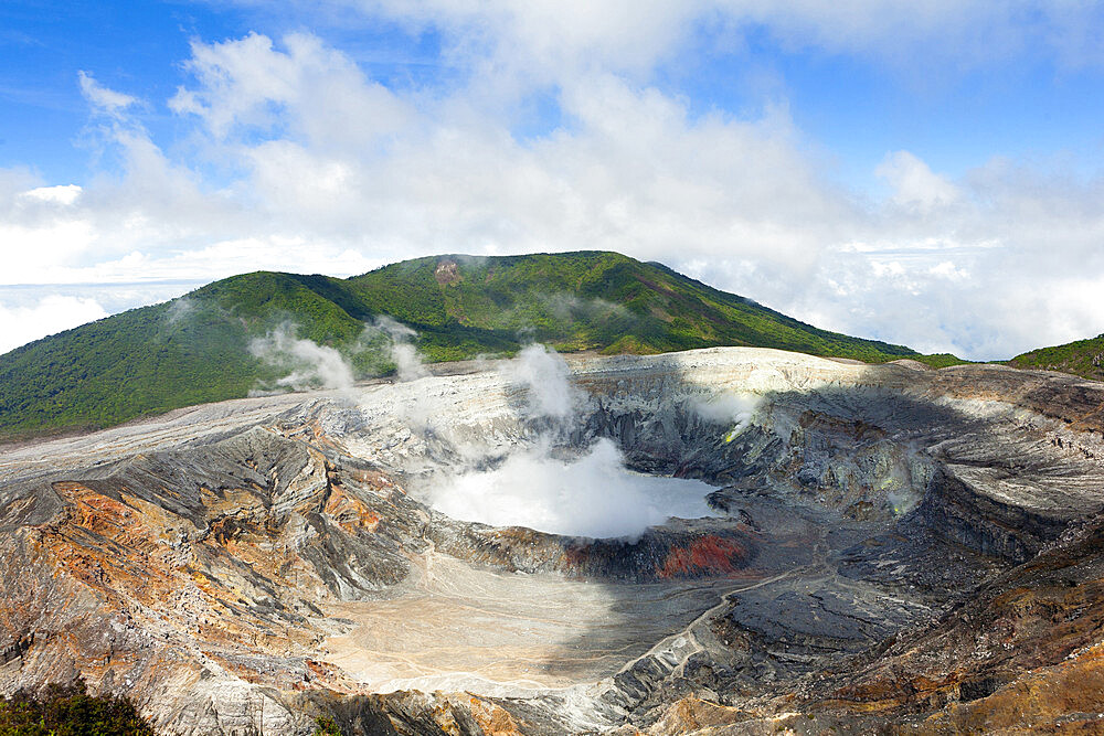 Crater of the Poas volcano, San Jose, Costa Rica, Central America