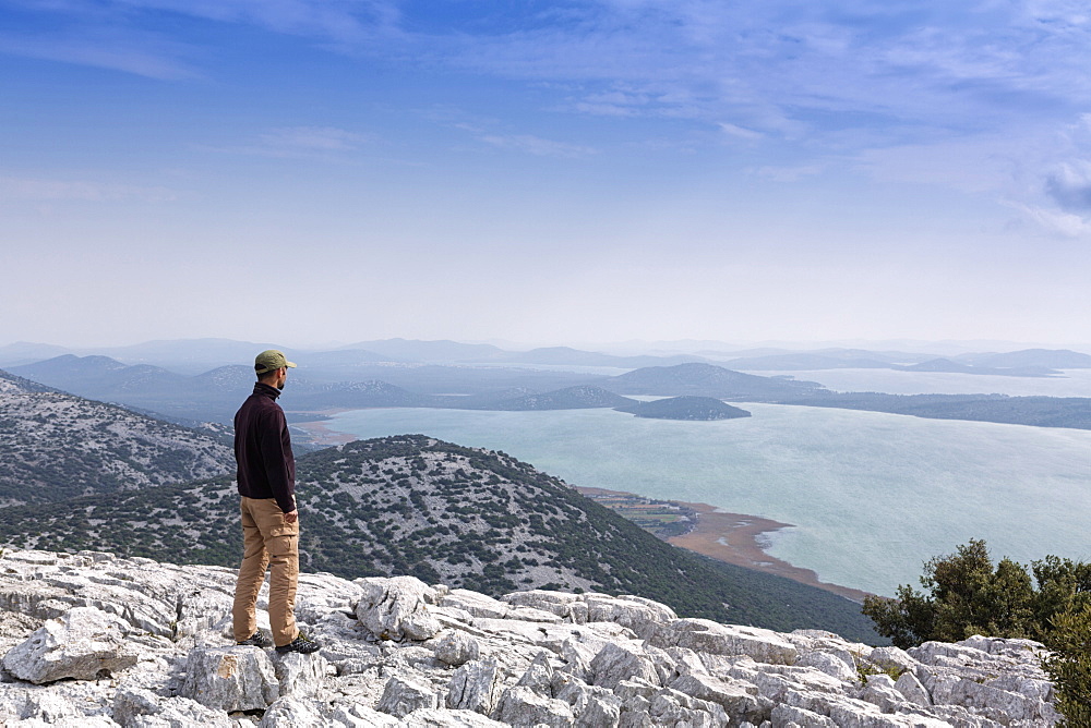 Kamenjak viewpoint, Vransko Jezerro lake and islands, Dalmatia, Croatia, Europe