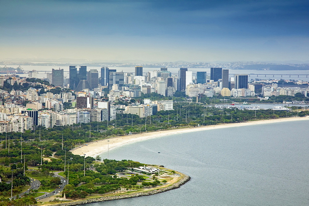 View of Gloria and the city centre of Rio de Janeiro, Brazil, South America