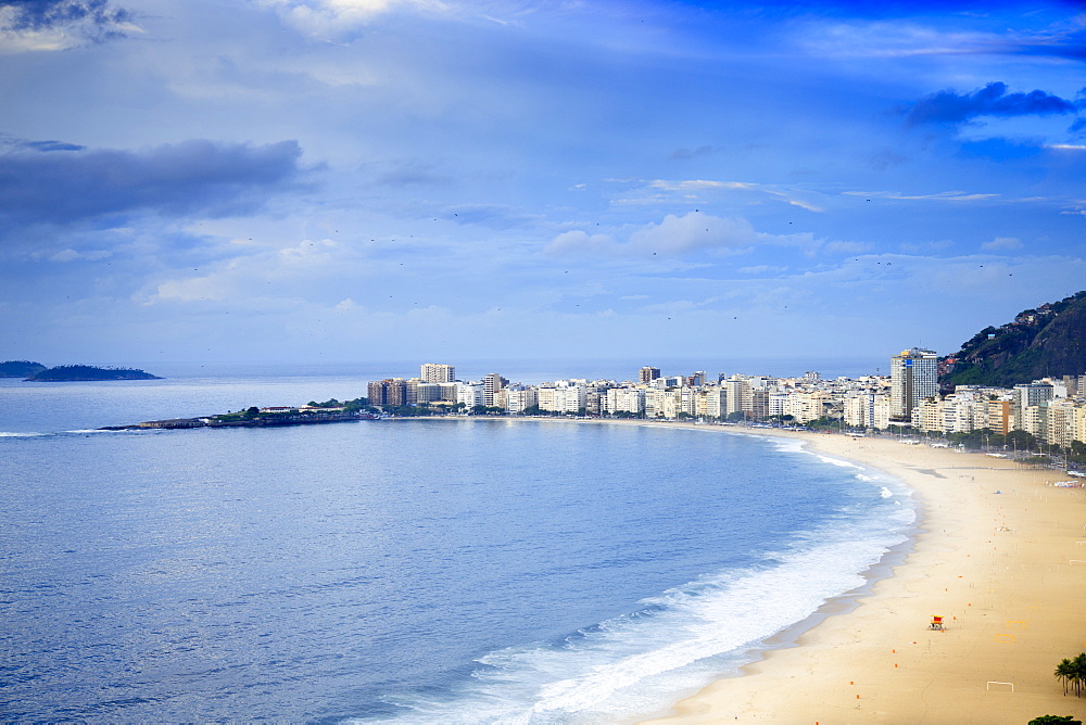 View of Copacabana Beach and Avenida Atlantica boulevard in Rio de Janeiro, Brazil, South America