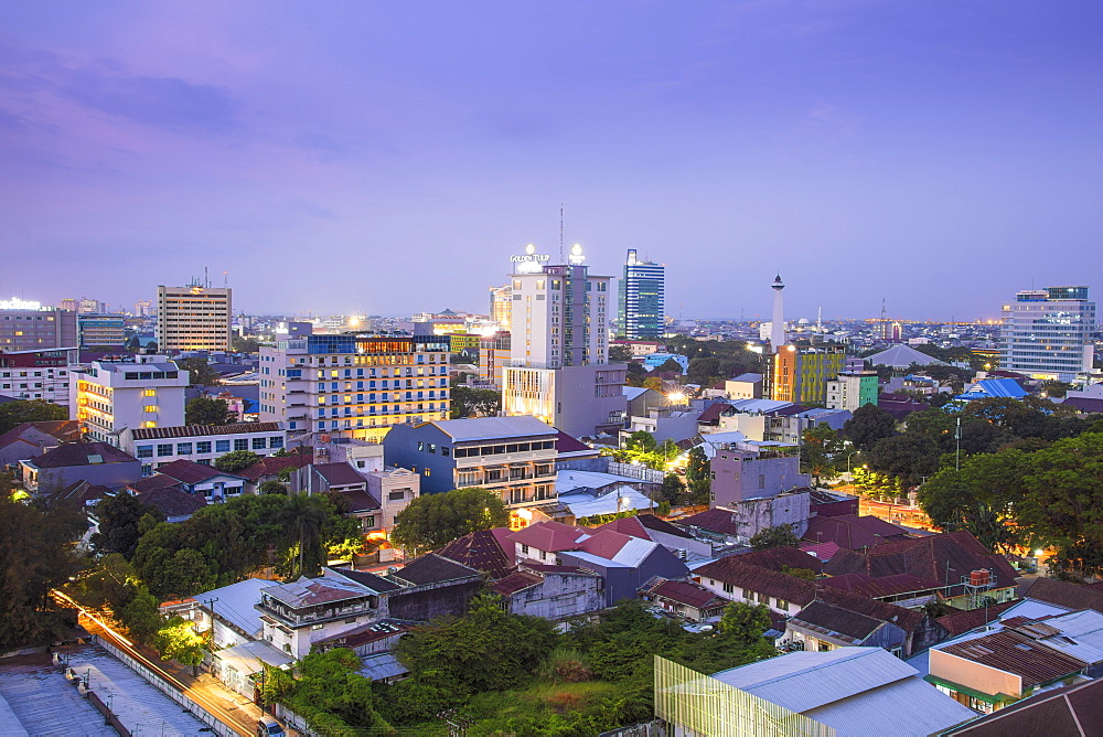 View of the skyline of Makassar City in Sulawesi, Indonesia, Southeast Asia, Asia