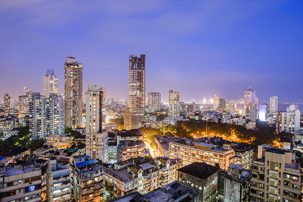 General view of the skyline of central Mumbai (Bombay), Maharashtra, India, Asia