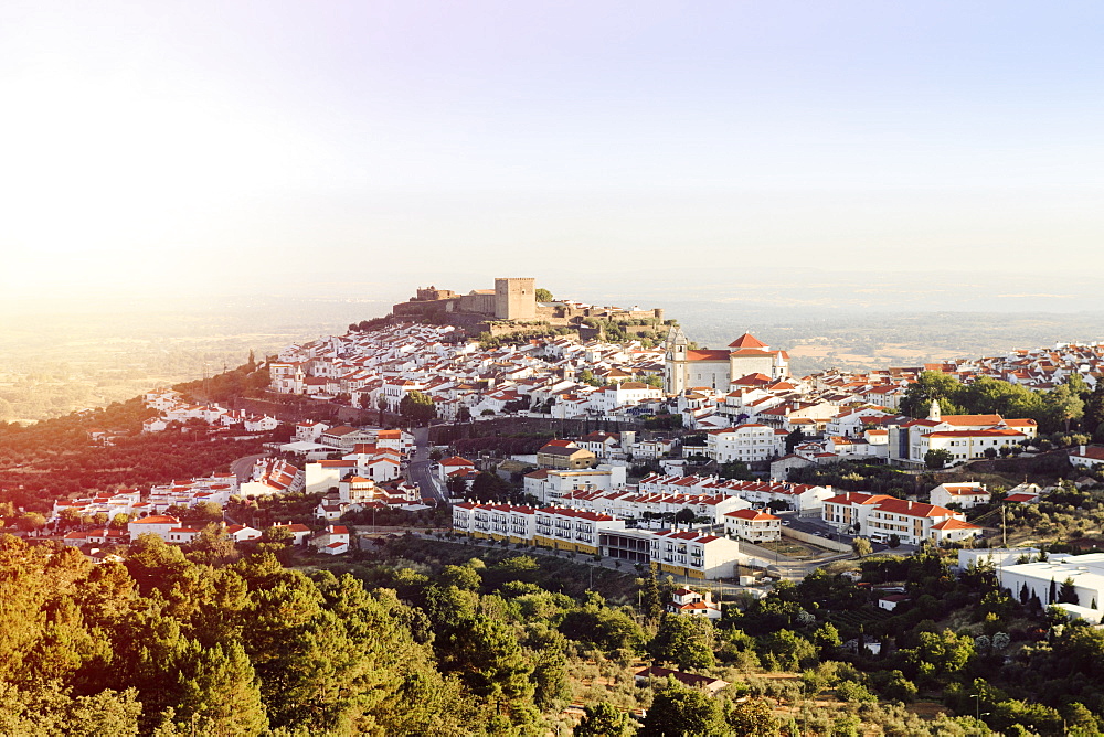 The castle and medieval walled town of Castelo de Vide in the high Alentejo, Portugal, Europe