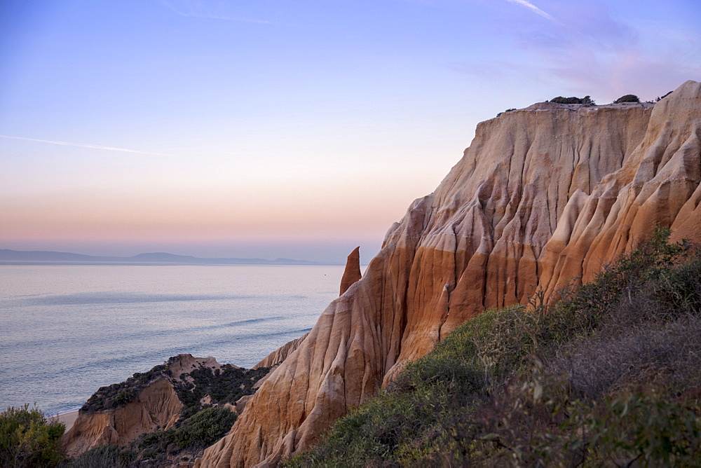 A sandstone cliff at Carvalhal on the Alentejo coast, Portugal, Europe