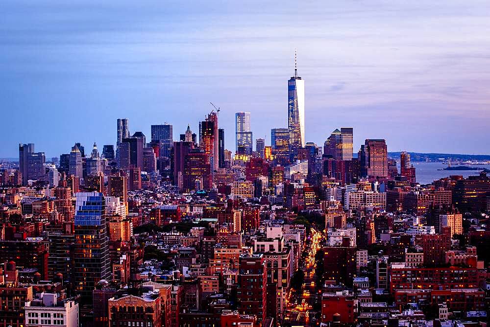 Aerial view of New York cityscape, New York, United States