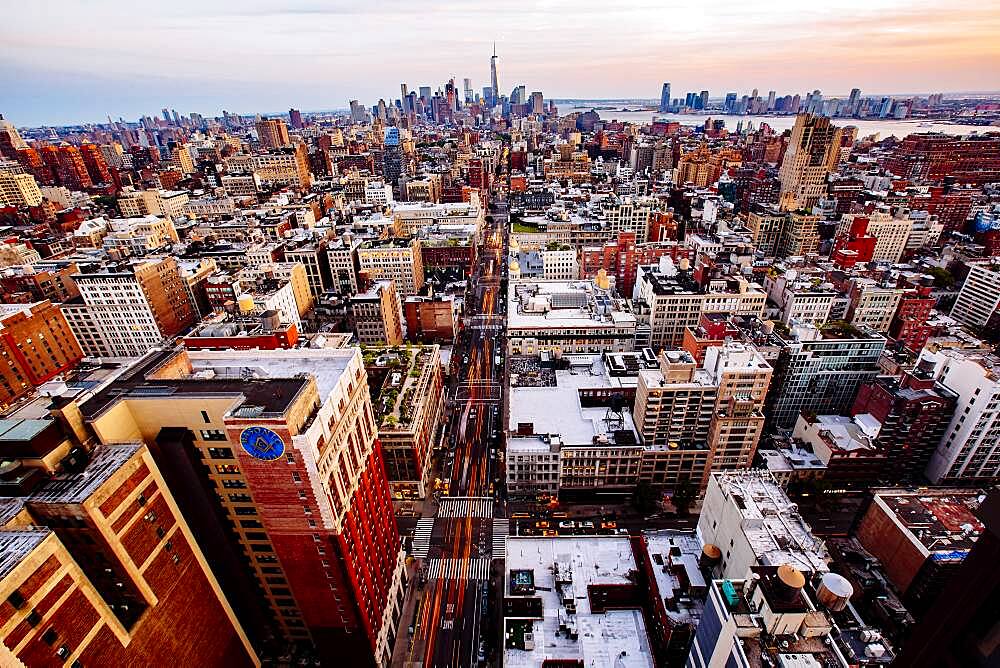 Aerial view of New York cityscape, New York, United States