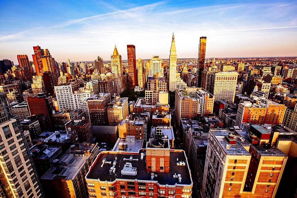 Aerial view of New York cityscape, New York, United States