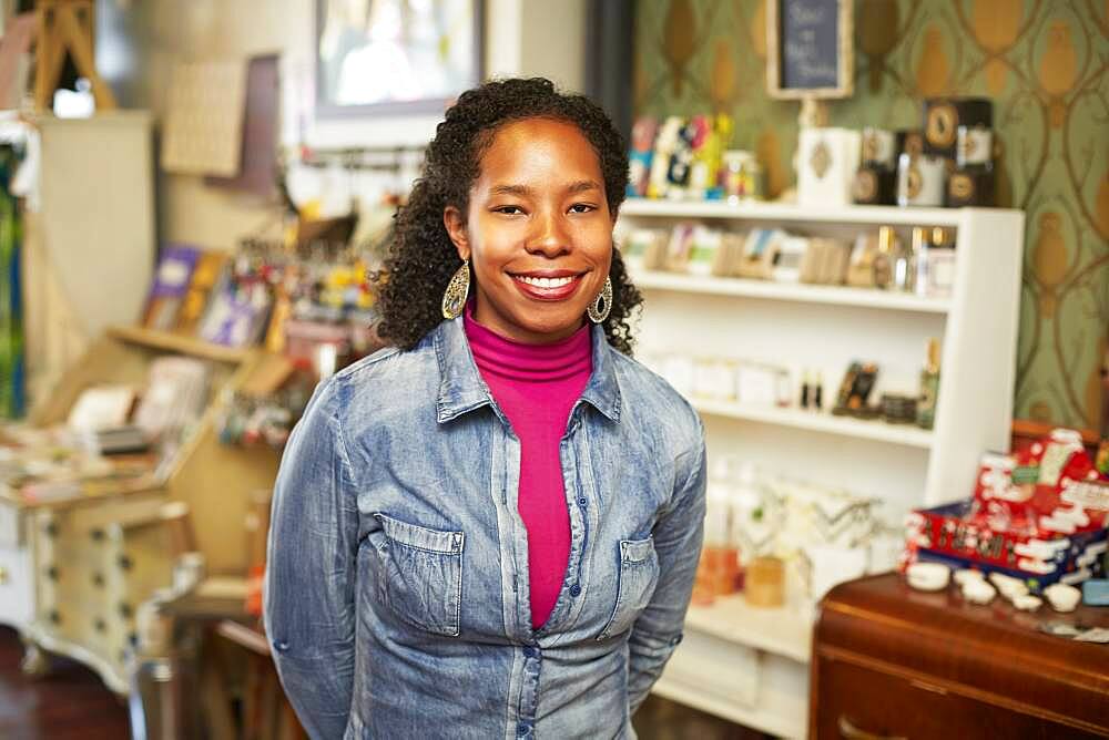 Black woman standing in store