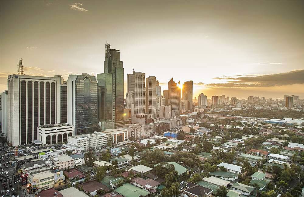 Aerial view of Manila cityscape, Manila, Philippines