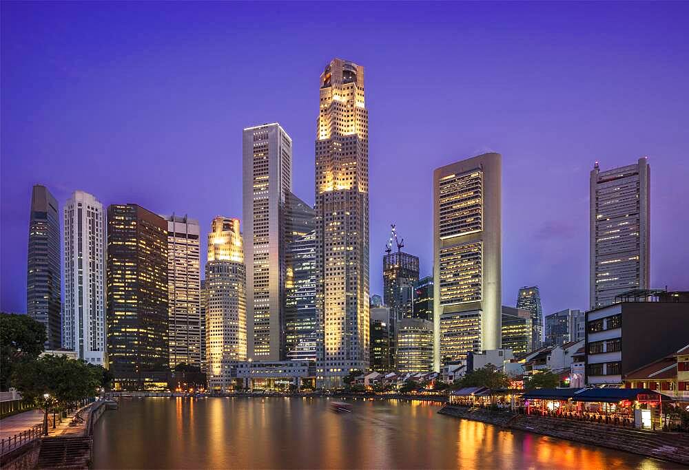 Singapore city skyline and waterfront, Singapore, Singapore