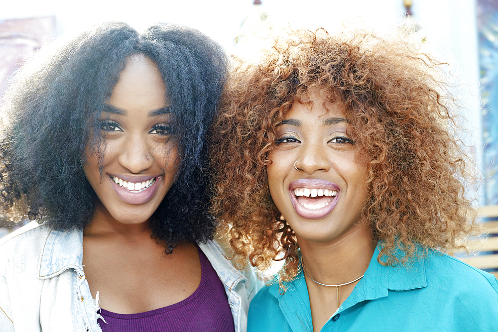 Close up of smiling women