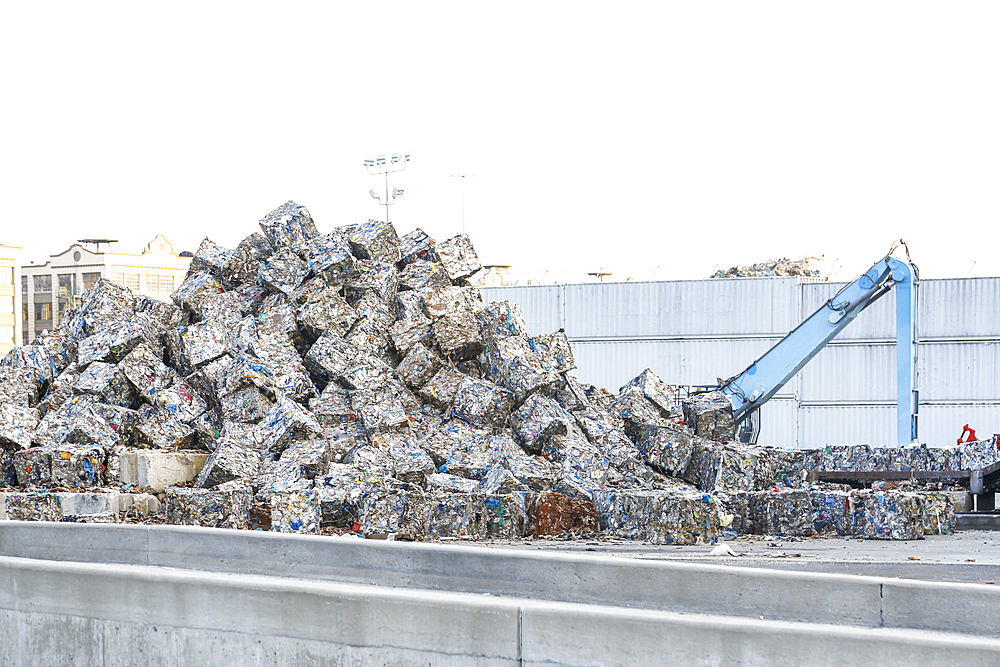 Piles of compacted garbage