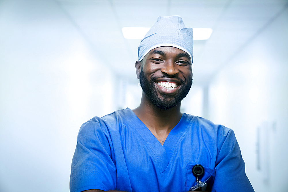 Portrait of smiling black nurse