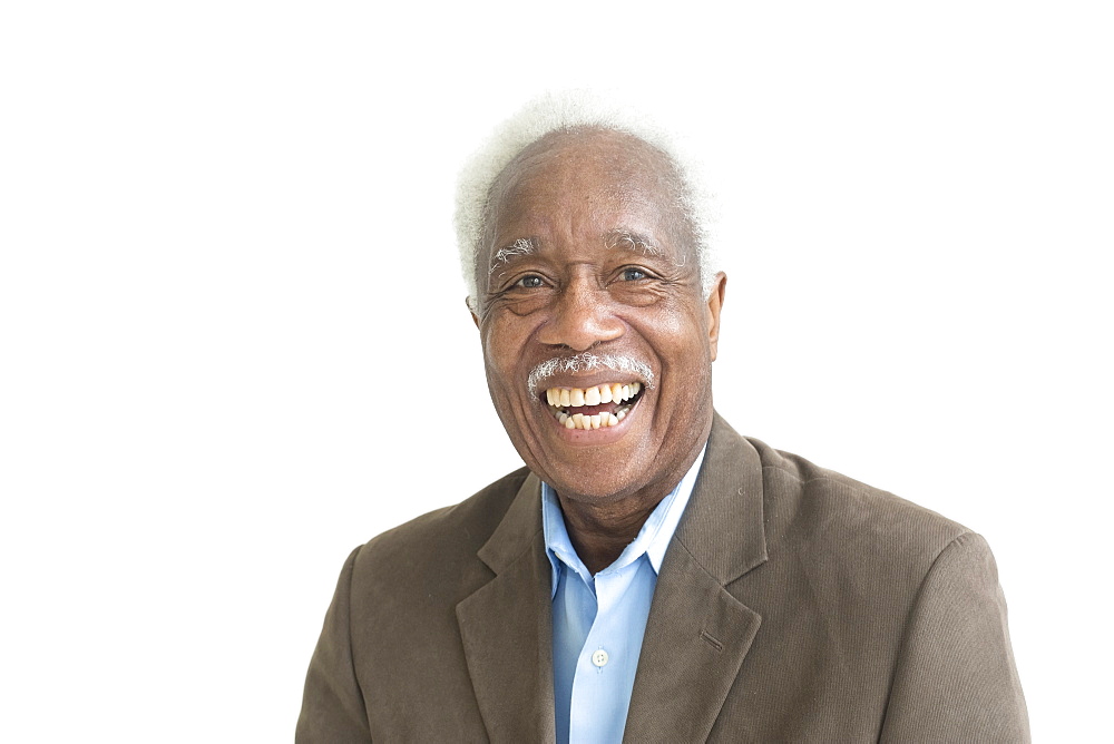 Portrait of laughing older Black man