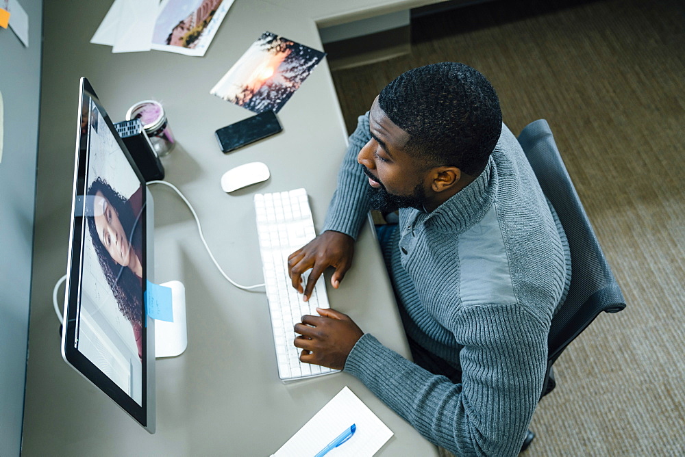 Business people on video conference