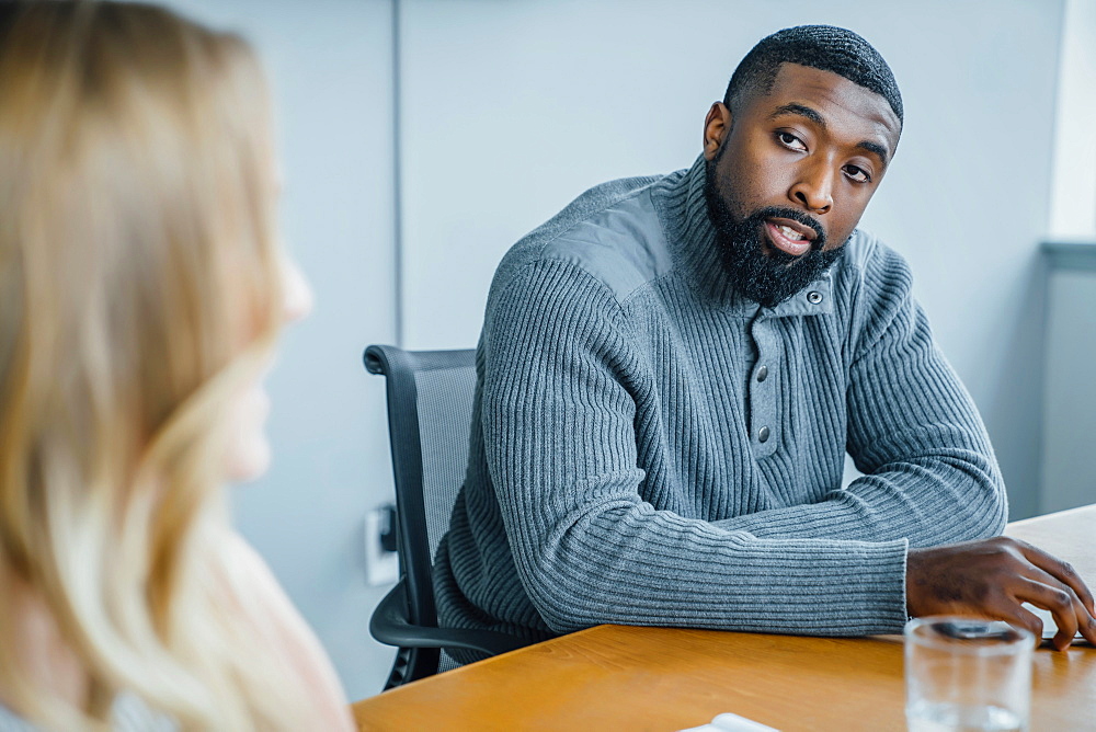 Business people talking in meeting