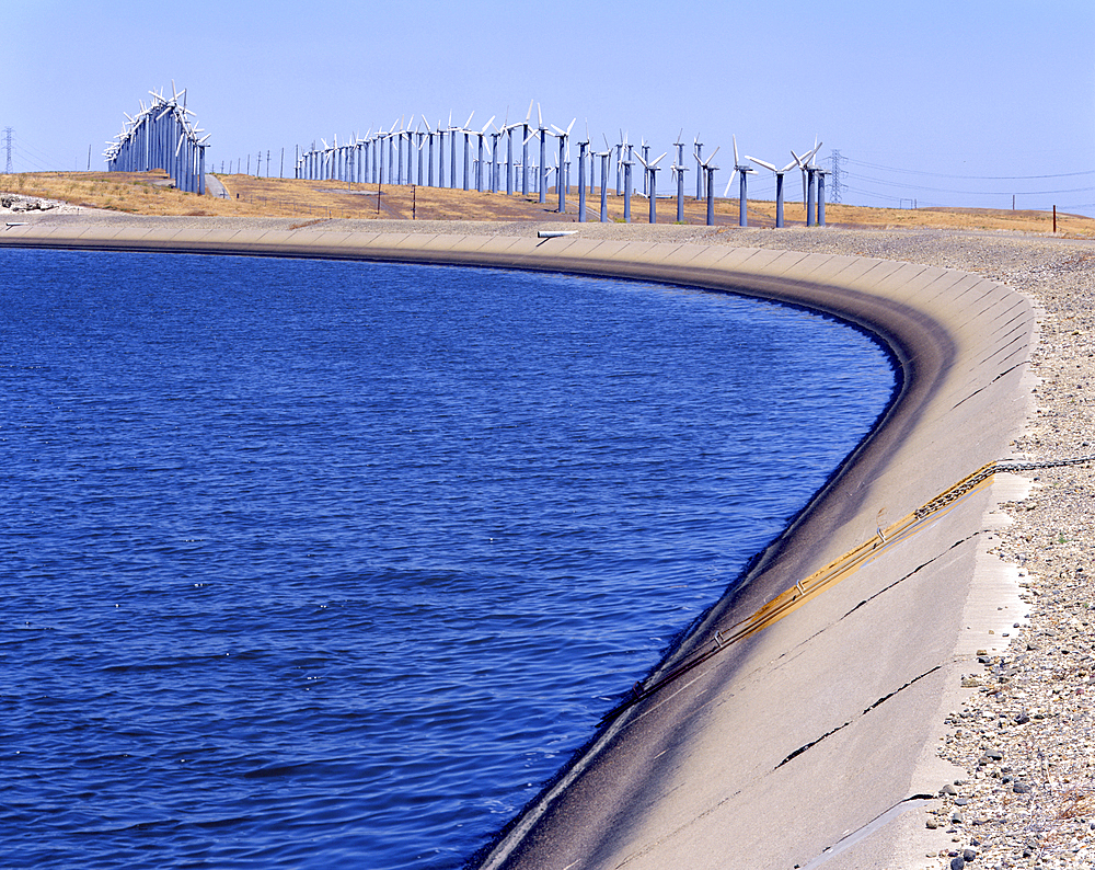 Wind farm at waterfront