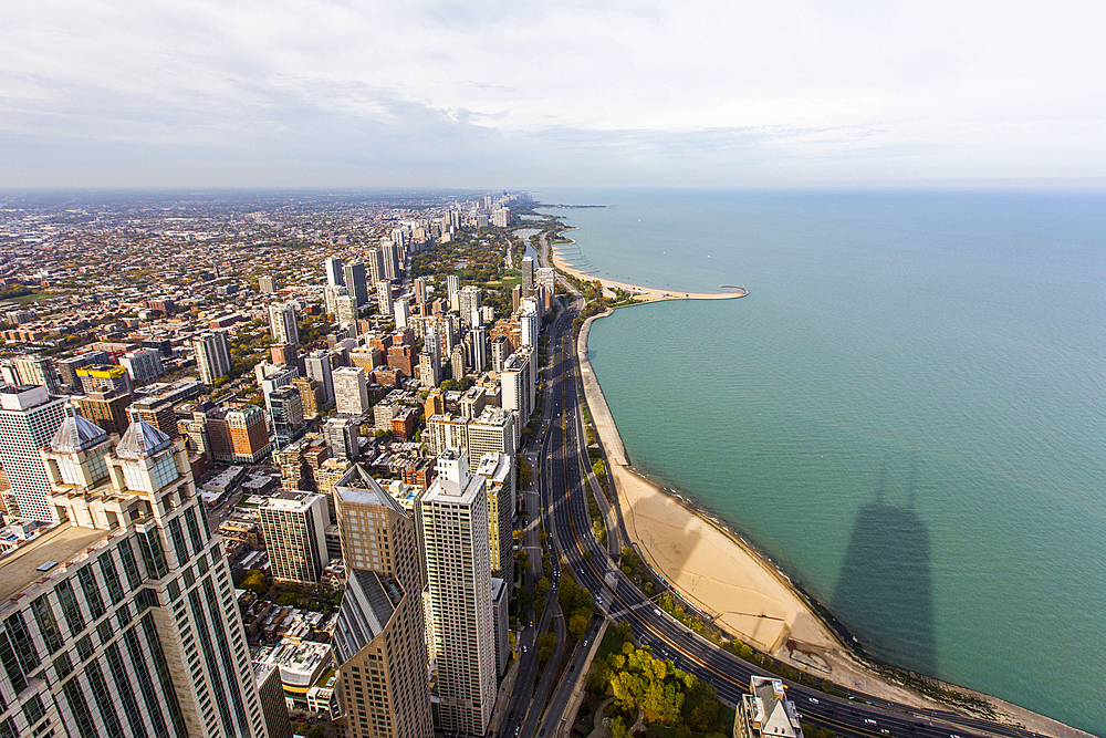 Waterfront cityscape, Chicago, Illinois, United States