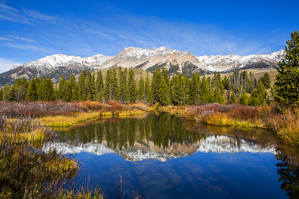 Reflection of mountain in river