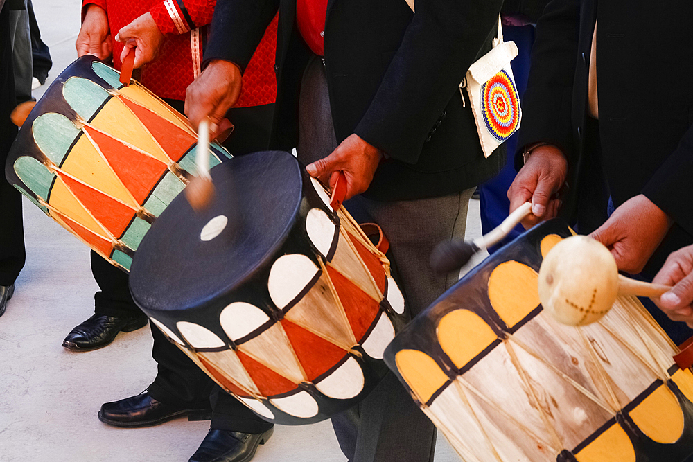 Drummers playing traditional drums