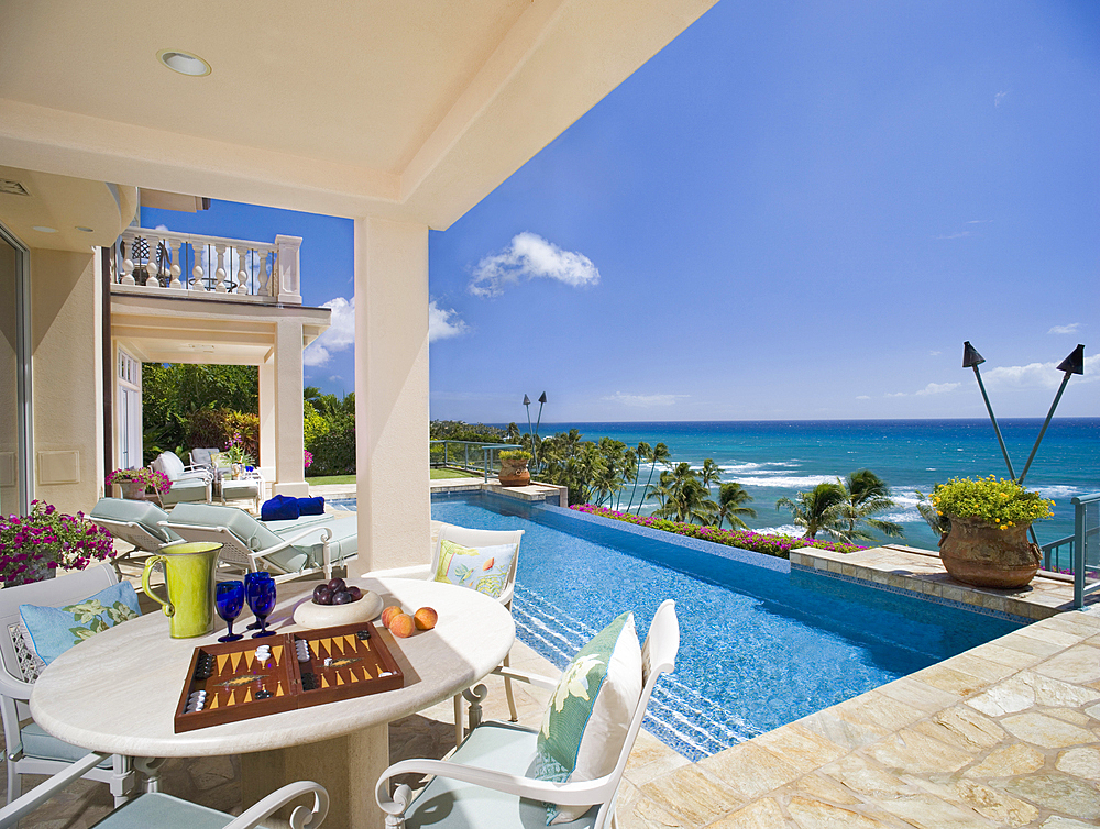 Large Swimming Pool and Deck in Coastal Mansion