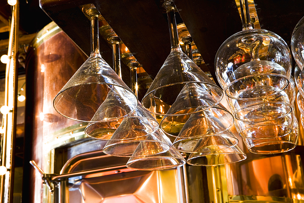 Ceiling Mounted Display for Martini and Wine Glasses