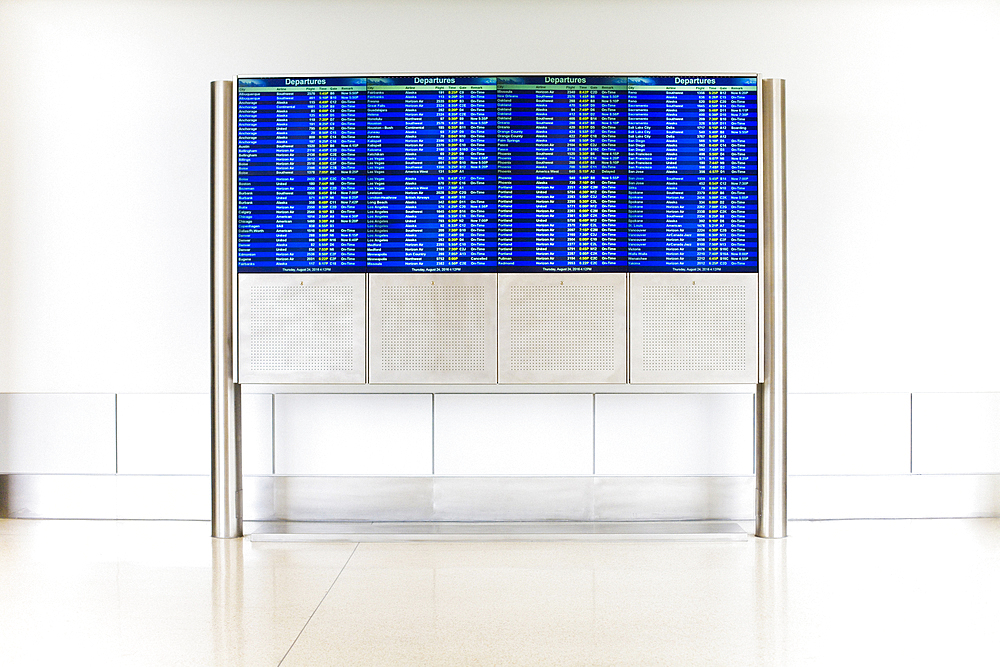 Departure schedule at airport