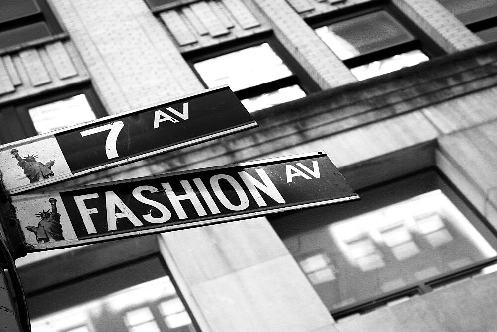 USA, New York, New York City, Close-up of street name signs