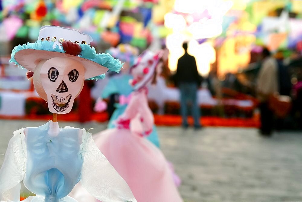 Mexico, San Miguel de Allende, Day of the Dead skeleton decoration
