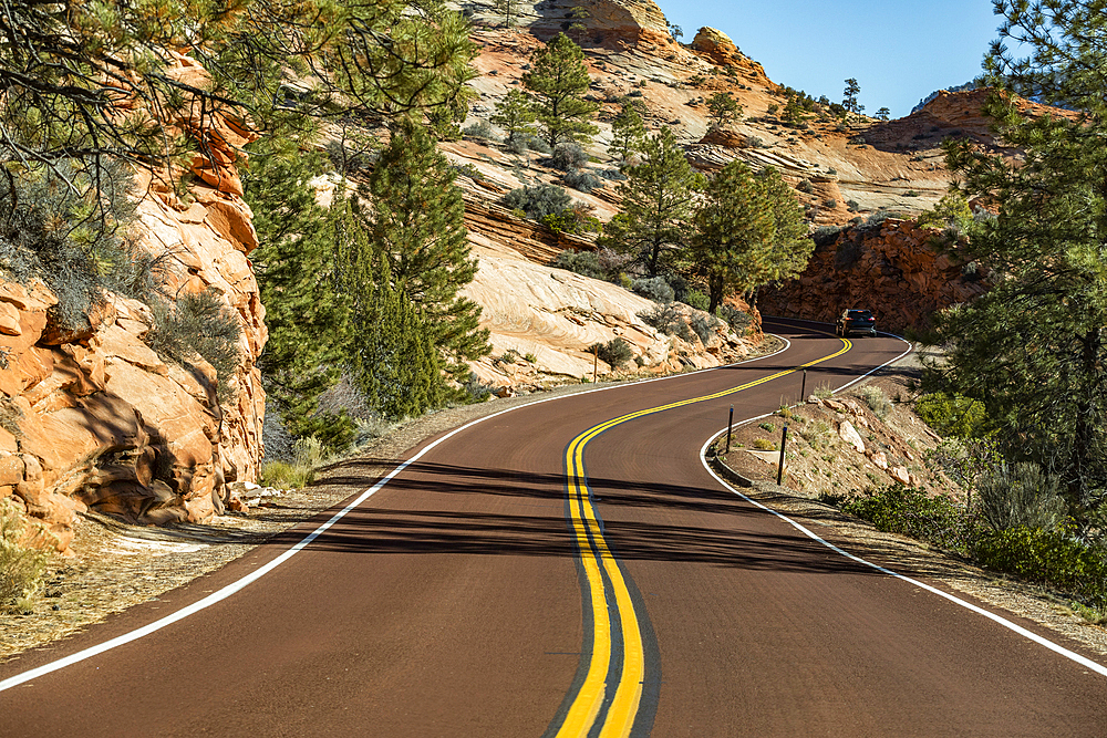 United States, Utah, Highway in Bryce Canyon National Park