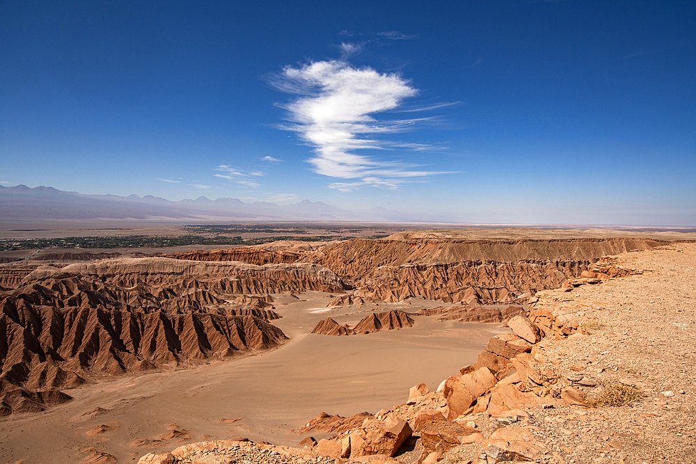 Sandstone rock formations in Atacama Desert