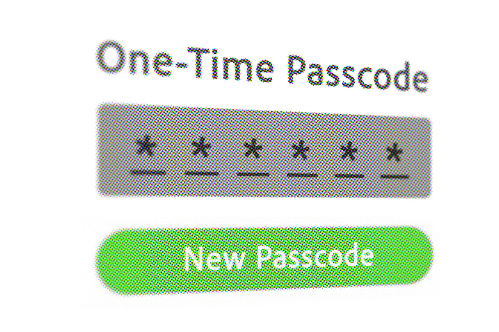 One time passcode on computer monitor