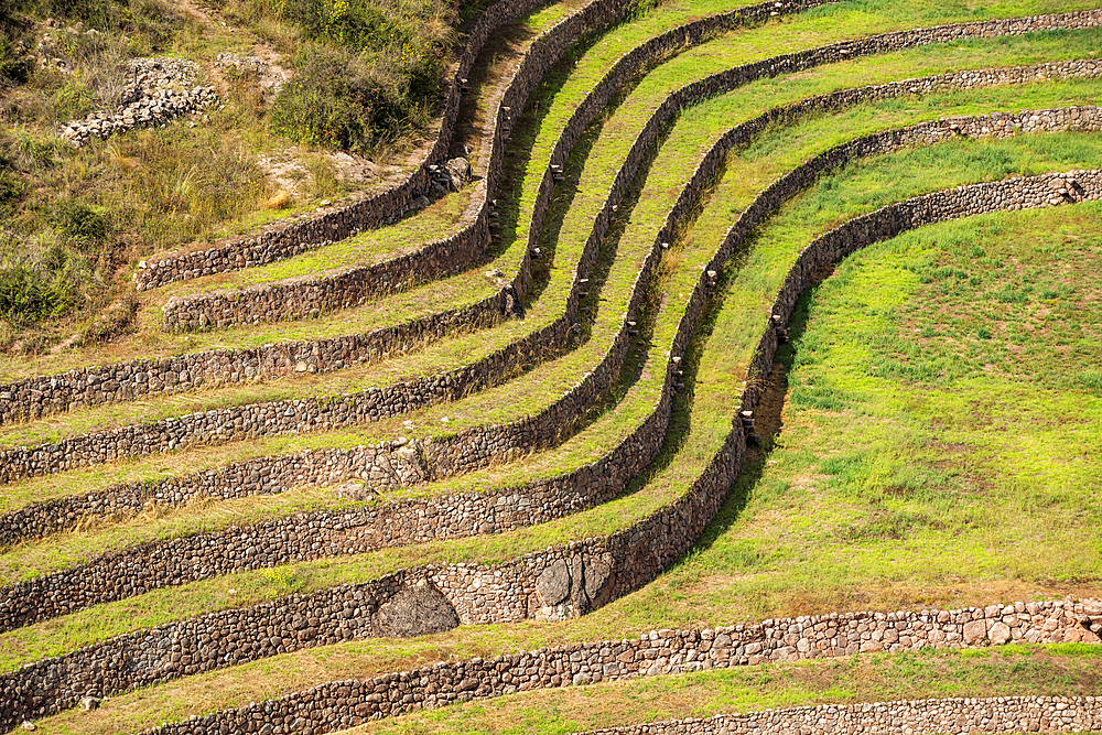 Terraced Inca ruins in Sacred Valley of the Incas