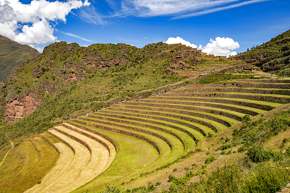 Terraced Inca ruins in Sacred Valley of the Incas