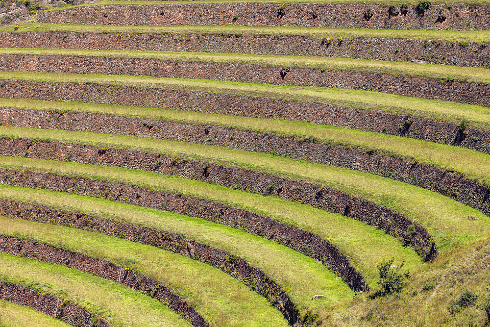 Terraced Inca ruins in Sacred Valley of the Incas