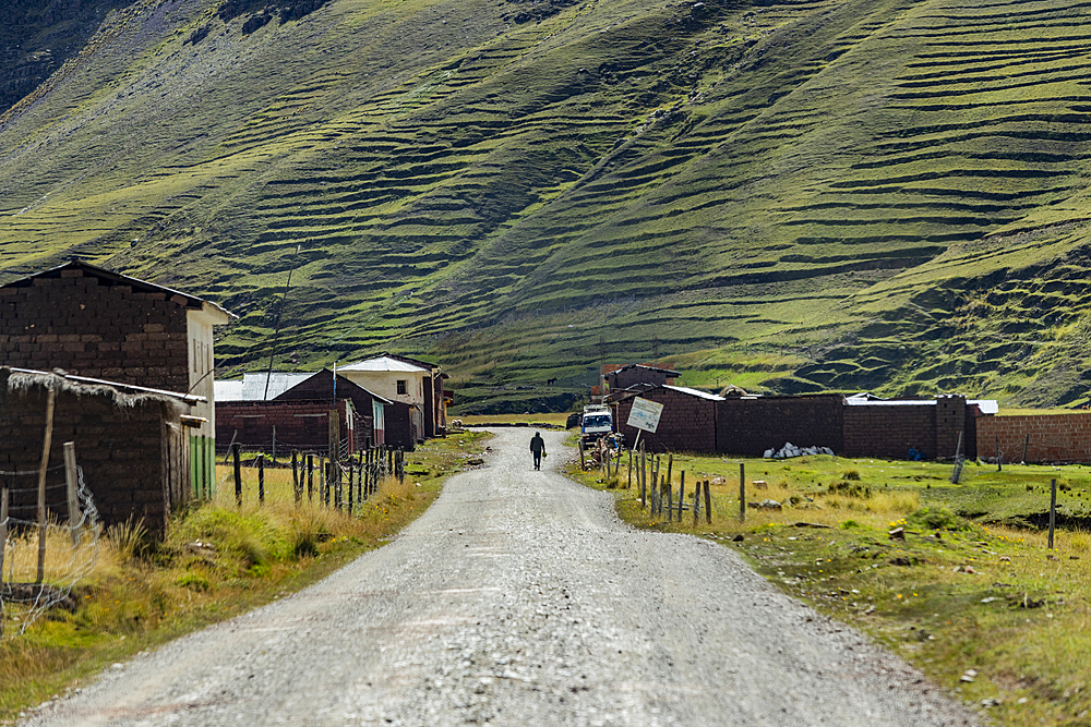 Village and road near Rainbow Mountain