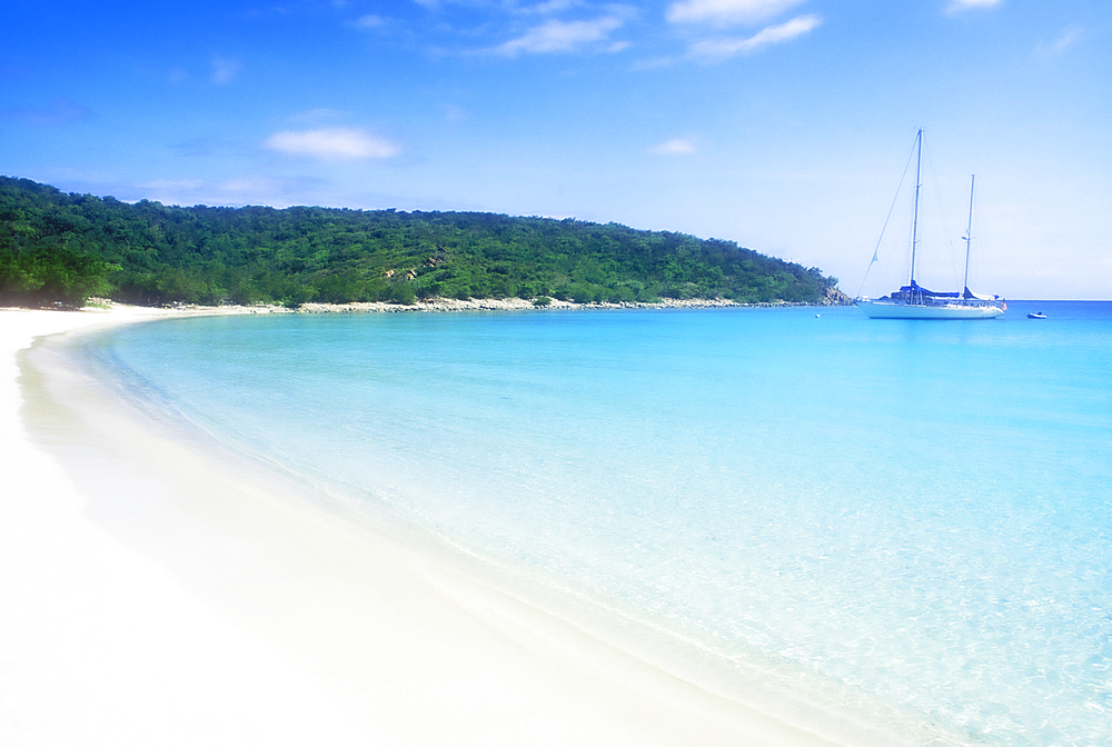 Turquoise water of Salt Pond Bay, St. John, United States Virgin Islands