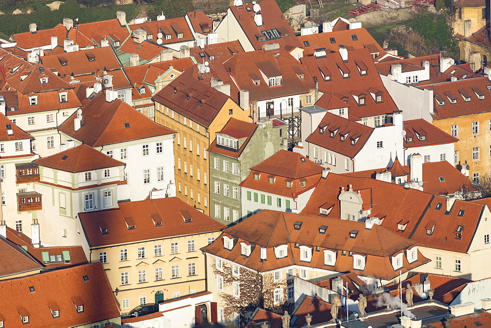 View of typical architecture of houses and buildings, Prague, Czech Republic, Europe