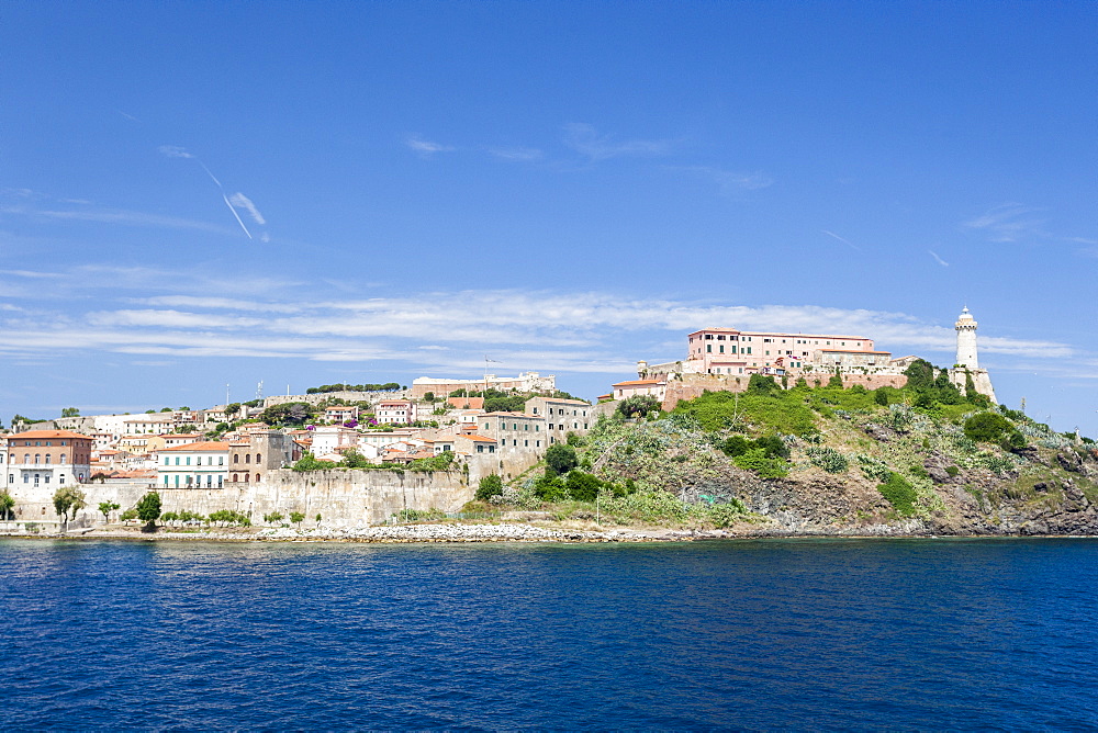 Lighthouse on the promontory, Portoferraio, Elba Island, Livorno Province, Tuscany, Italy, Europe