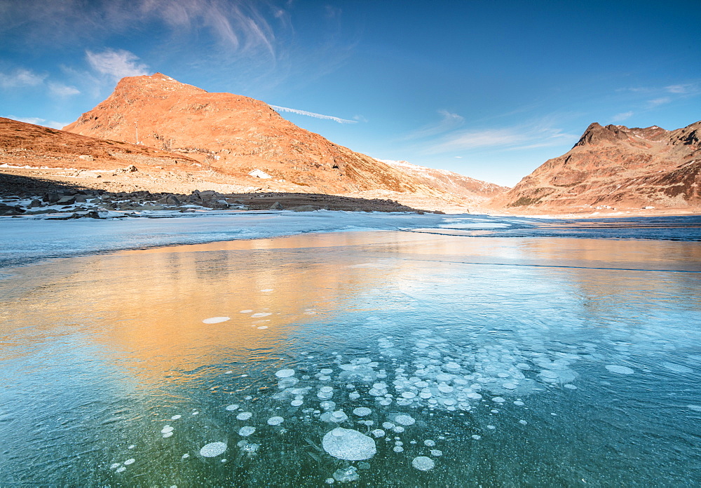 Ice bubbles, Montespluga, Chiavenna Valley, Sondrio province, Valtellina, Lombardy, Italy, Europe