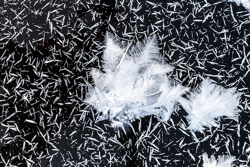 Close-up of ice crystal, Engadine, Canton of Graubunden (Grisons), Switzerland, Europe