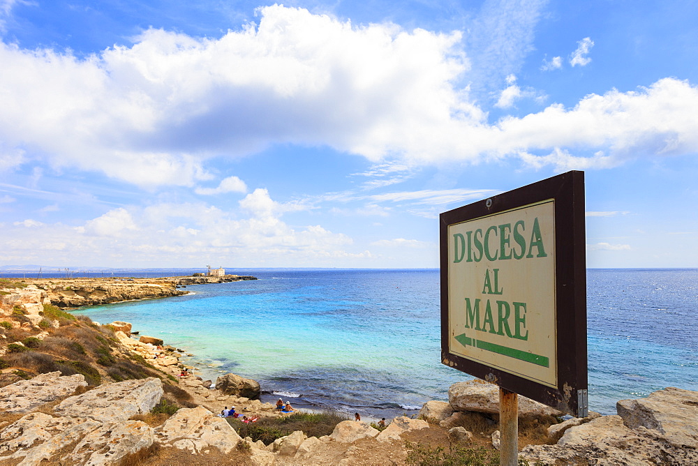 Cala Azzurra, Favignana island, Aegadian Islands, province of Trapani, Sicily, Italy, Mediterranean, Europe