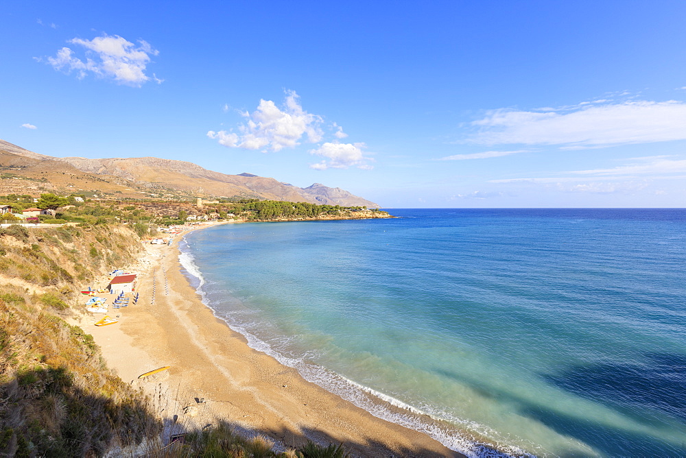 Beach of Guidaloca, Castellammare del Golfo, province of Trapani, Sicily, Italy, Mediterranean, Europe