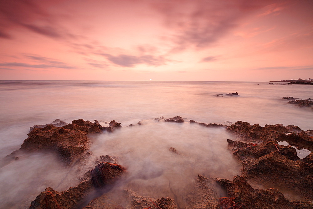 Sunset, Capo Granitola, Campobello di Mazara, province of Trapani, Sicily, Italy, Mediterranean, Europe