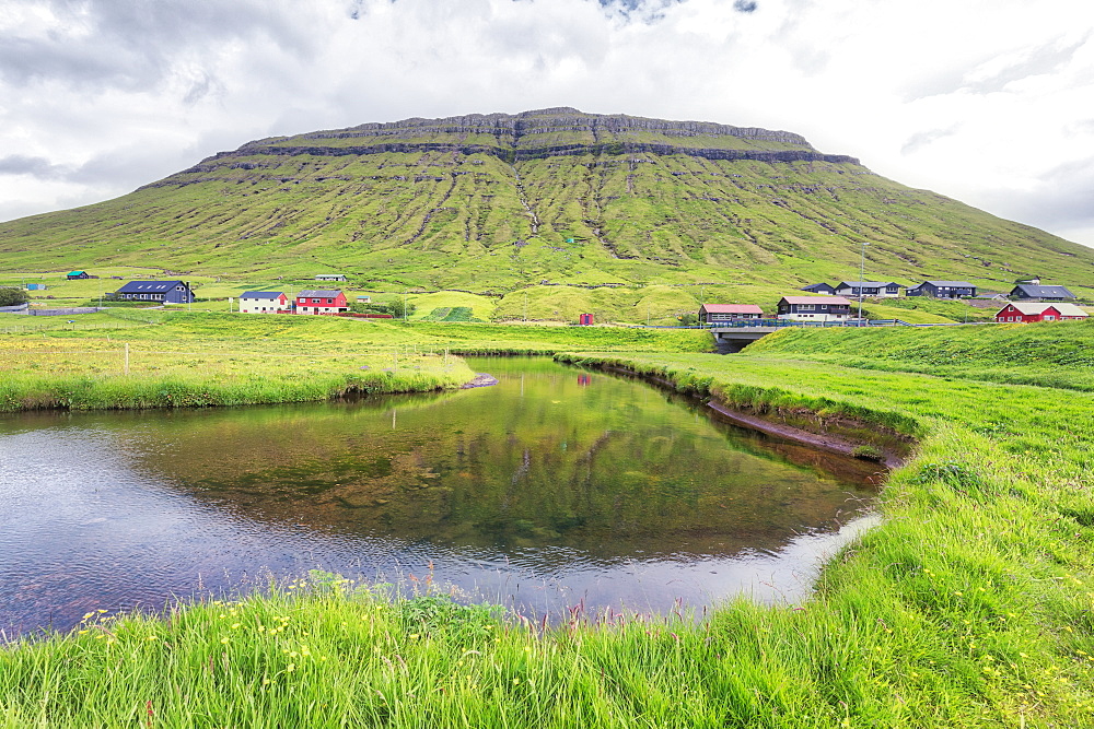 Village of Kollafjorour, Torshavn Municipality, Streymoy Island, Faroe Islands, Denmark, Europe