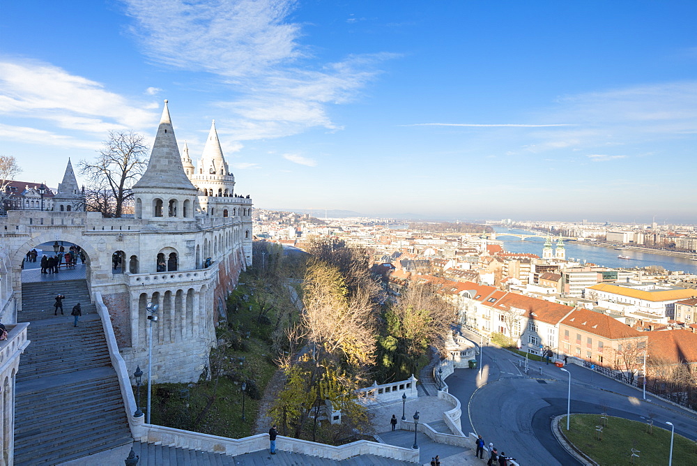 View of the city from Fisherman's Bastion, Budapest, Hungary, Europe