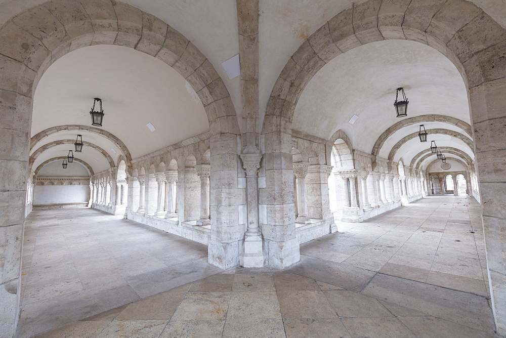 Archways, Fisherman's Bastion, Budapest, Hungary, Europe