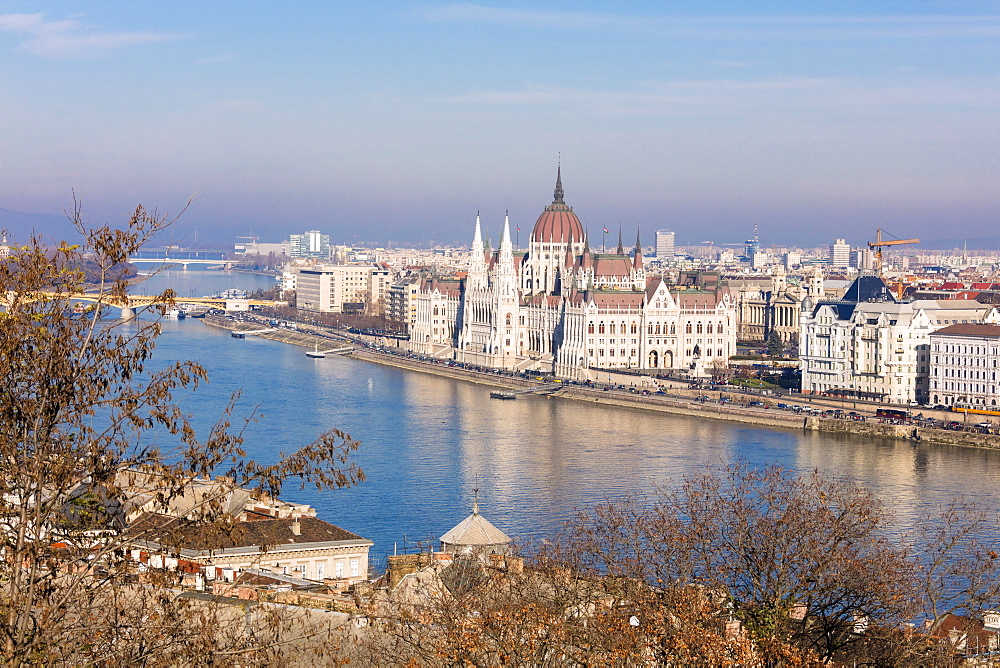 Parliament Building and River Danube, Budapest, Hungary, Europe