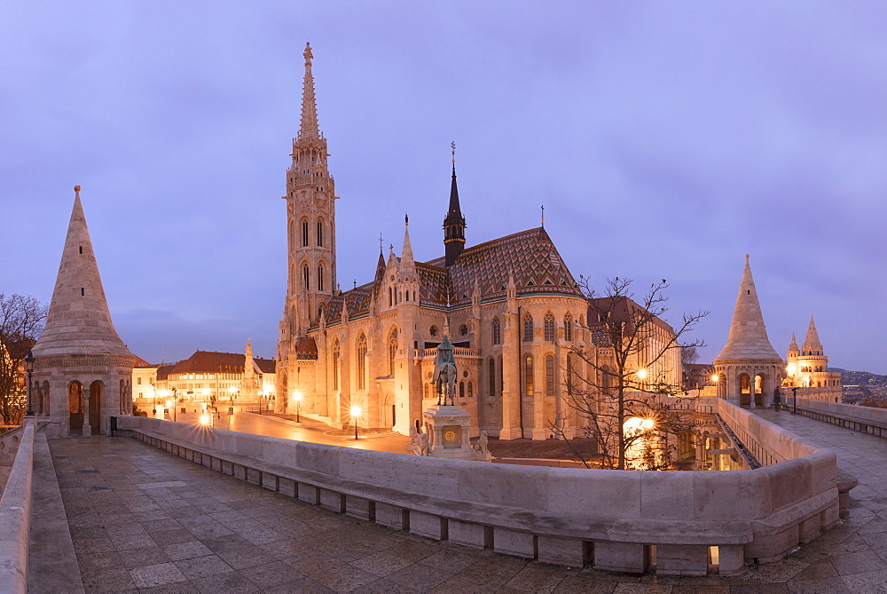 Matthias Church seen from Fisherman's Bastion, Budapest, Hungary, Europe