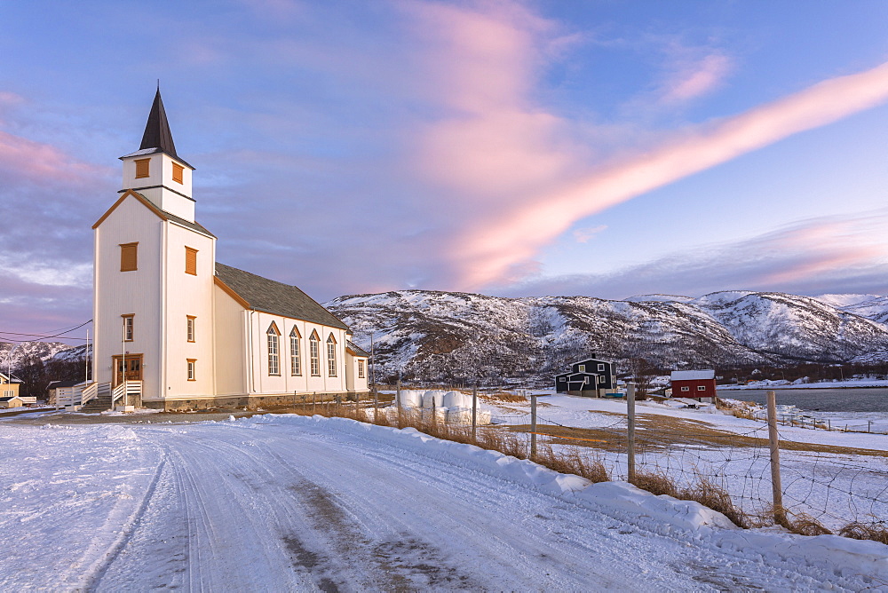 Church of Hillesoy, Brensholmen, Troms county, Norway, Scandinavia, Europe